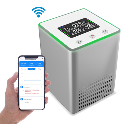 Sensor de Radon Inteligente Interior Detector de Gás Monitorização Wi-Fi Com Alerta Audible