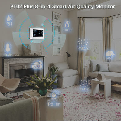 Bom preço. Wi-Fi Air Quality Monitor Detects Pollen, TVOC, CO, CO2, PM2.5, 1.0, Temp. and RH, Air Quality Sensor & IoT Controller for Home on-line