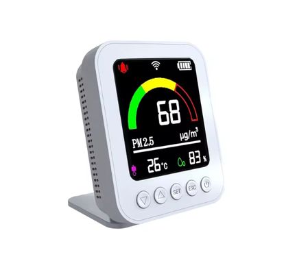 Bom preço. Monitor de Qualidade do Ar WiFi Inteligente Tuya - Detector em Tempo Real Alimentado por Bateria para PM2.5, Temperatura e Humidade on-line