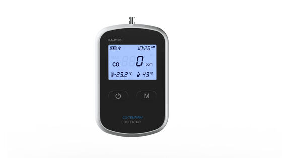 Alarme de CO Portátil e Recarregável - Detector de Monóxido de Carbono Essencial para Camping Inteligente com Monitor de UR e Temperatura