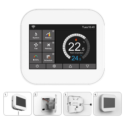 Bom preço. Termostato WiFi Inteligente para Casa: Aquecimento de Piso, Programável, 50Hz/60Hz, Personalizável on-line