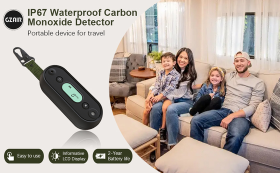 Alarme Detector de Monóxido de Carbono (CO) Marítimo à Prova D'água | 12V DC, Alerta Sonoro de 100dB e LED, Certificado UL 2034 | Alarme CO Portátil com Sensor Eletroquímico e Limiar Personalizável para Barco/RV