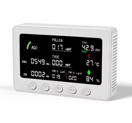 Monitor Inteligente de Qualidade do Ar WiFi, Detecta CO2, CO, TVOC, PM1.0 & PM2.5, Testador de Ar Interno para Casa, Escritório