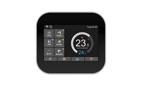 Bom preço. Termostato WiFi Digital de luxo com tela sensível ao toque. Controlador moderno montado na parede para hotéis e apartamentos. on-line