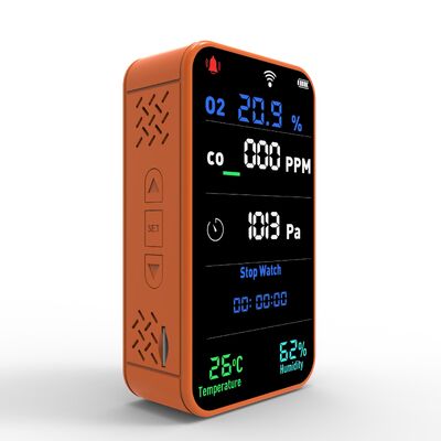 Bom preço. Mini WIFI portátil monitor de qualidade do ar GZAIR PT09 - IP55 O2/CO detector com ecrã LCD, Tester de pressão de umidade temp para casa e escritório on-line