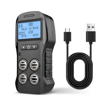 Bom preço. Detector de Gás Portátil X-4 4-em-1 EX O2 CO H2S Multilingue com Registro de Dados Bateria de 2000mAh Atacado on-line