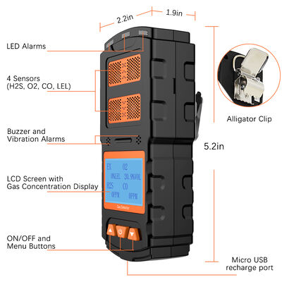 Bom preço. Monitor de gás versátil 4 em 1 para uso em esgotos, mineração, petróleo e laboratório. on-line