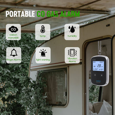 Segurança Essencial para Camping: Alarme de CO Portátil para Tendas, Trailers e Vans - Testador de Gás Monóxido de Carbono Portátil com Sensor de Alta Sensibilidade