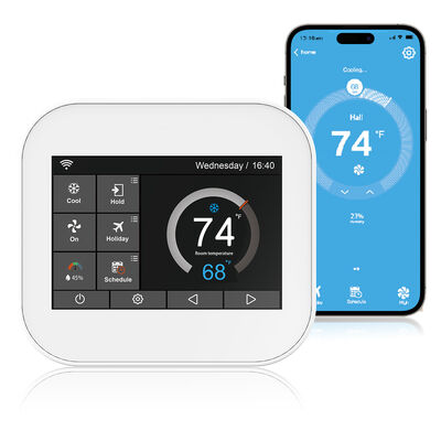 Bom preço. Termostato de Piso Inteligente com Tela Sensível ao Toque e Wi-Fi, Controlador de Temperatura HVAC Sem Fio para Casa on-line